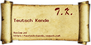 Teutsch Kende névjegykártya